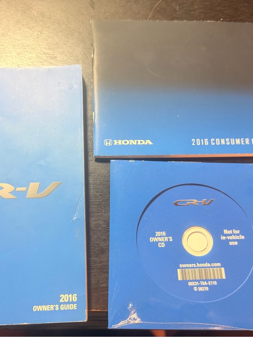 Honda CRV 2016 Owner’s Manual Set - Blue